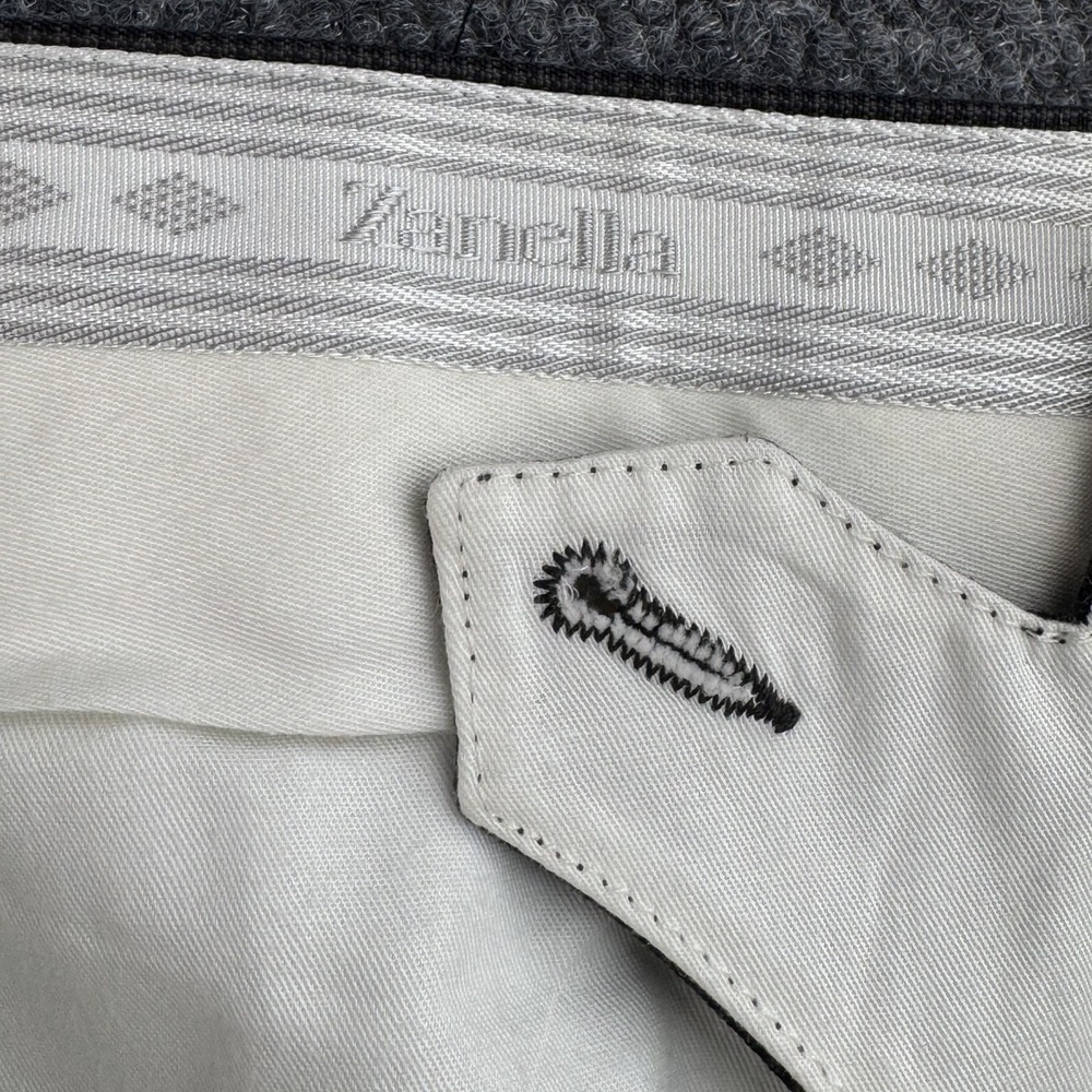 Zanella Dress Pants Mens 36 Brown Houndstooth Wool Flat Front Todd Trousers - Picture 4 of 12